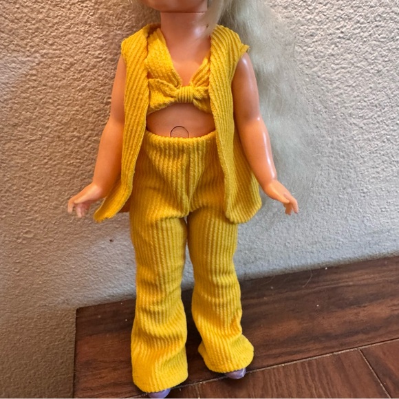 Other - vintage ideal 15” chrissy or velvet doll clothes outfit top pants vest mustard
